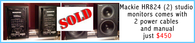 mackie hr824 studio monitors for sale